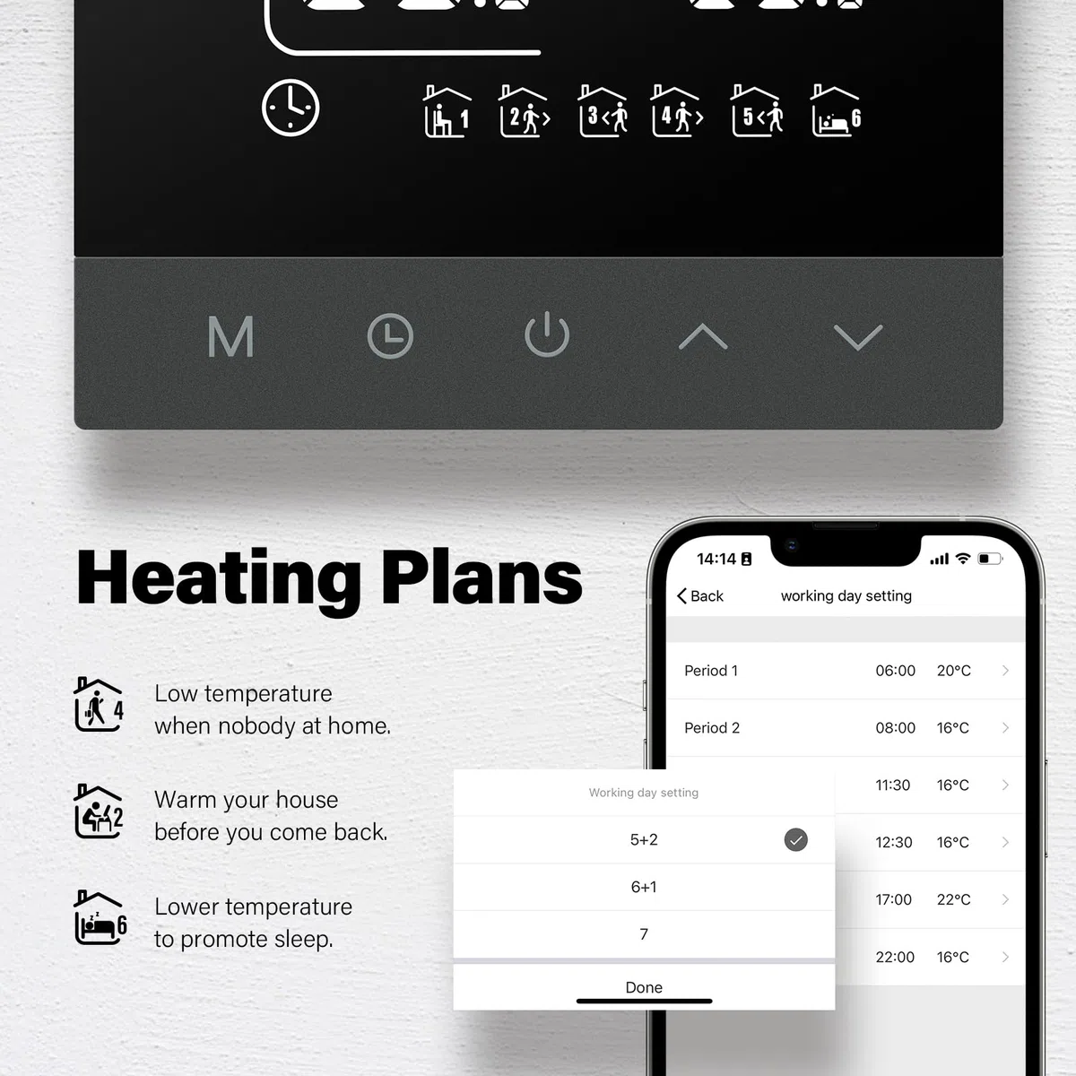 Beok Thermostat Programmable Thermostat Chauffe Eau 3A Smart WiFi Thermosta Écran Tactile LCD Compatible avec Alexa Google Home Contrôle Vocal, TS4Gwifi-WP Contrôle Vocal, TS4Gwifi-WP