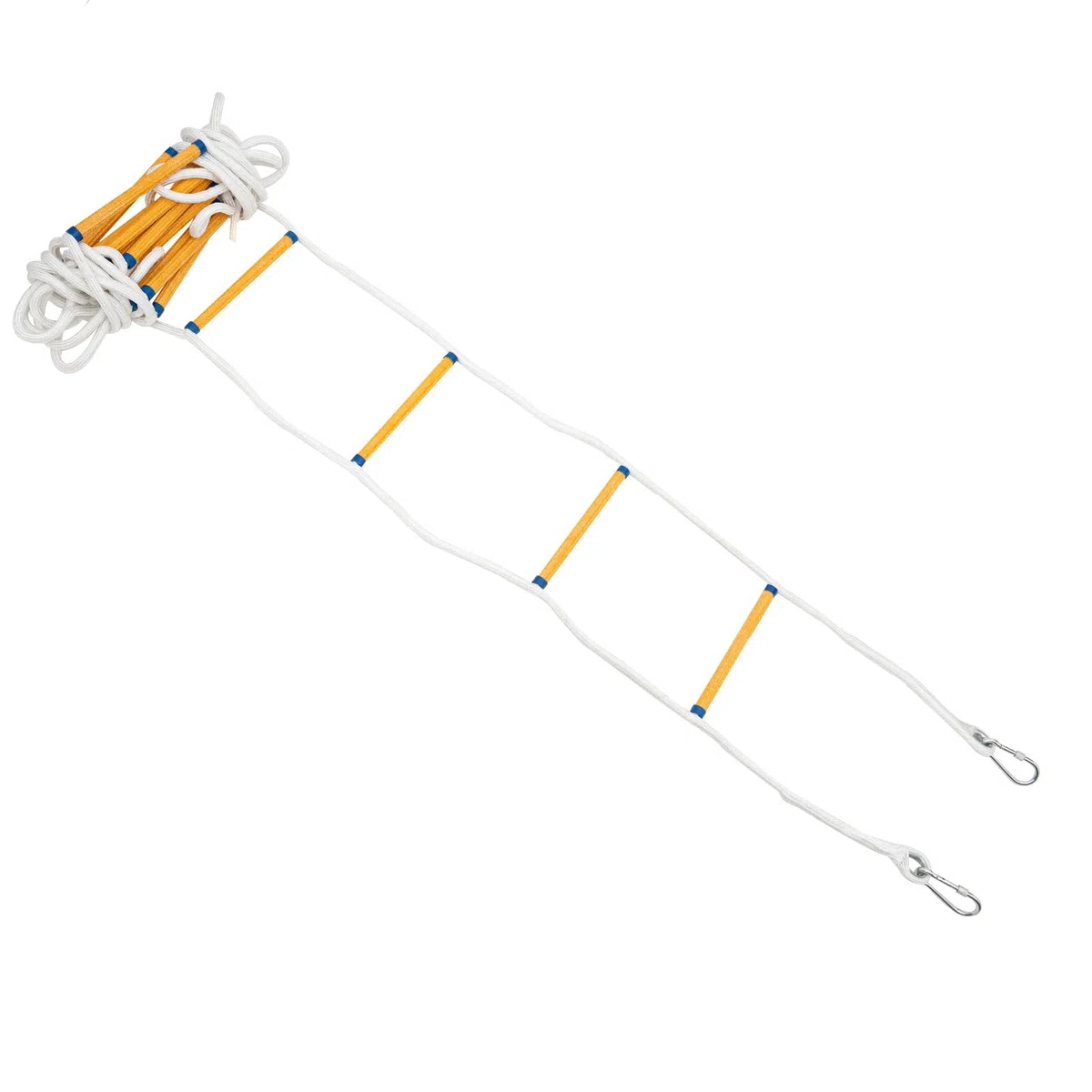 Échelle en corde de sécurité, 10 m, avec 2 mousquetons, réutilisable, légère et compacte, pour fenêtres, balcons, capacité de charge de 200 kg