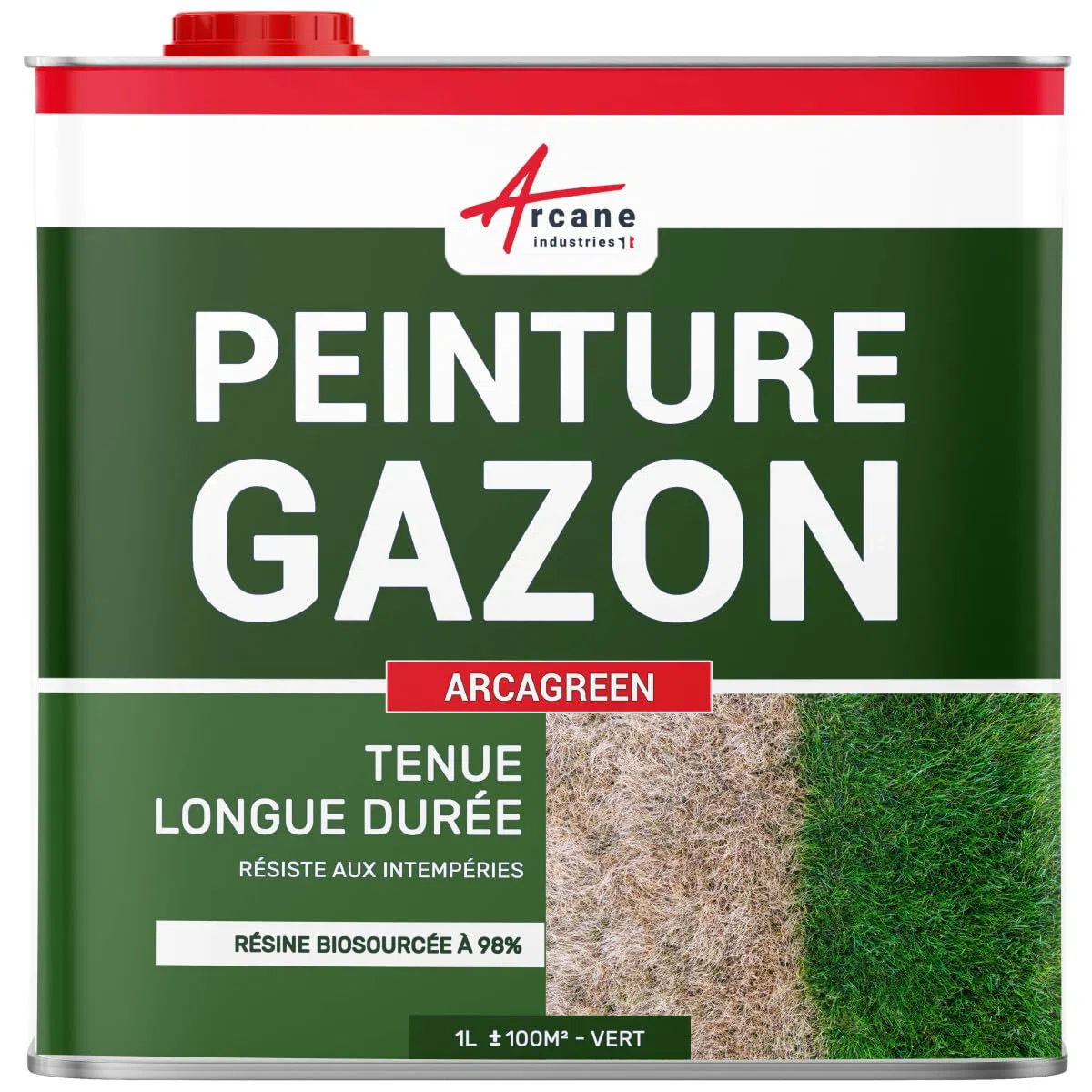 ARCANE INDUSTRIES Peinture Gazon, pelouse, végétation : ARCAGREEN - 1 L Vert