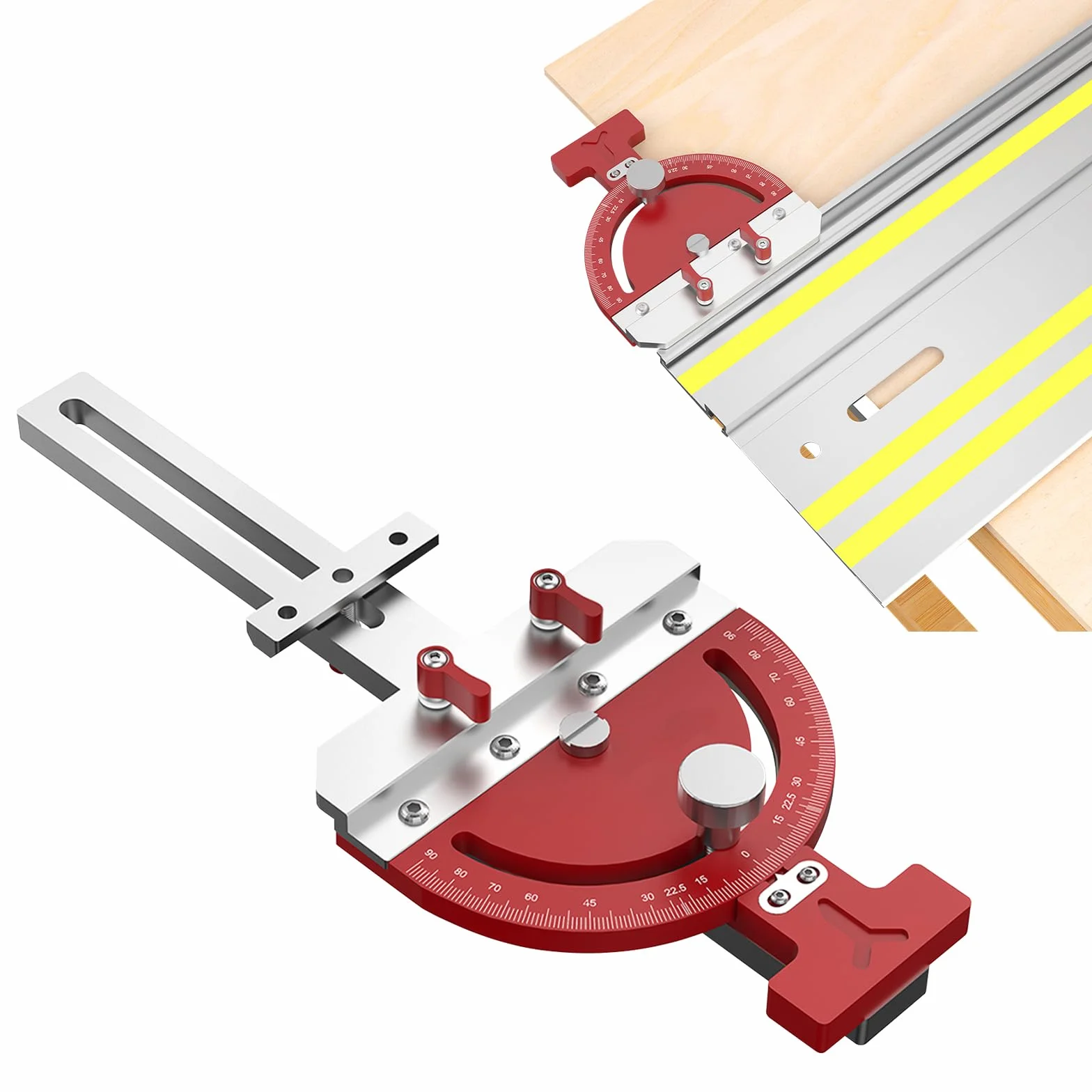 Jauge à onglet réglable multi-angles pour scie à table - Guide carré à angle droit - Pince auxiliaire pour Makita pour rail de guidage Festool