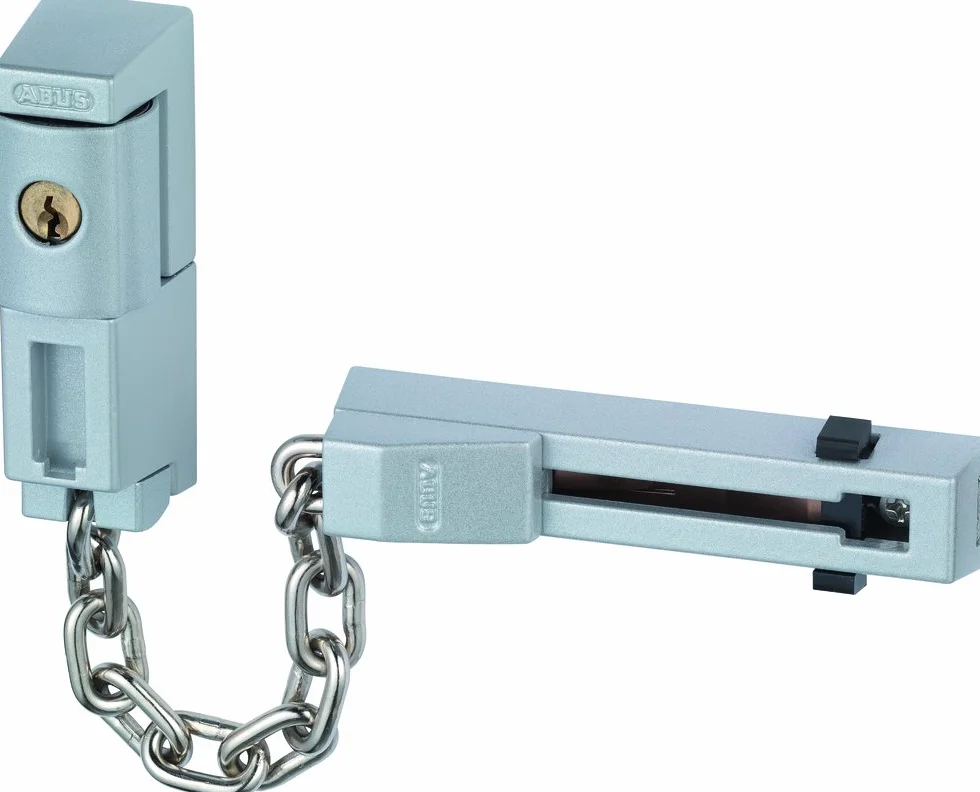 ABUS Chaîne de porte SK78 pour porte d'entrée et porte d'appartement - Chaîne de sécurité verrouillable avec sécurité enfants - convient aux portes se fermant à gauche et à droite